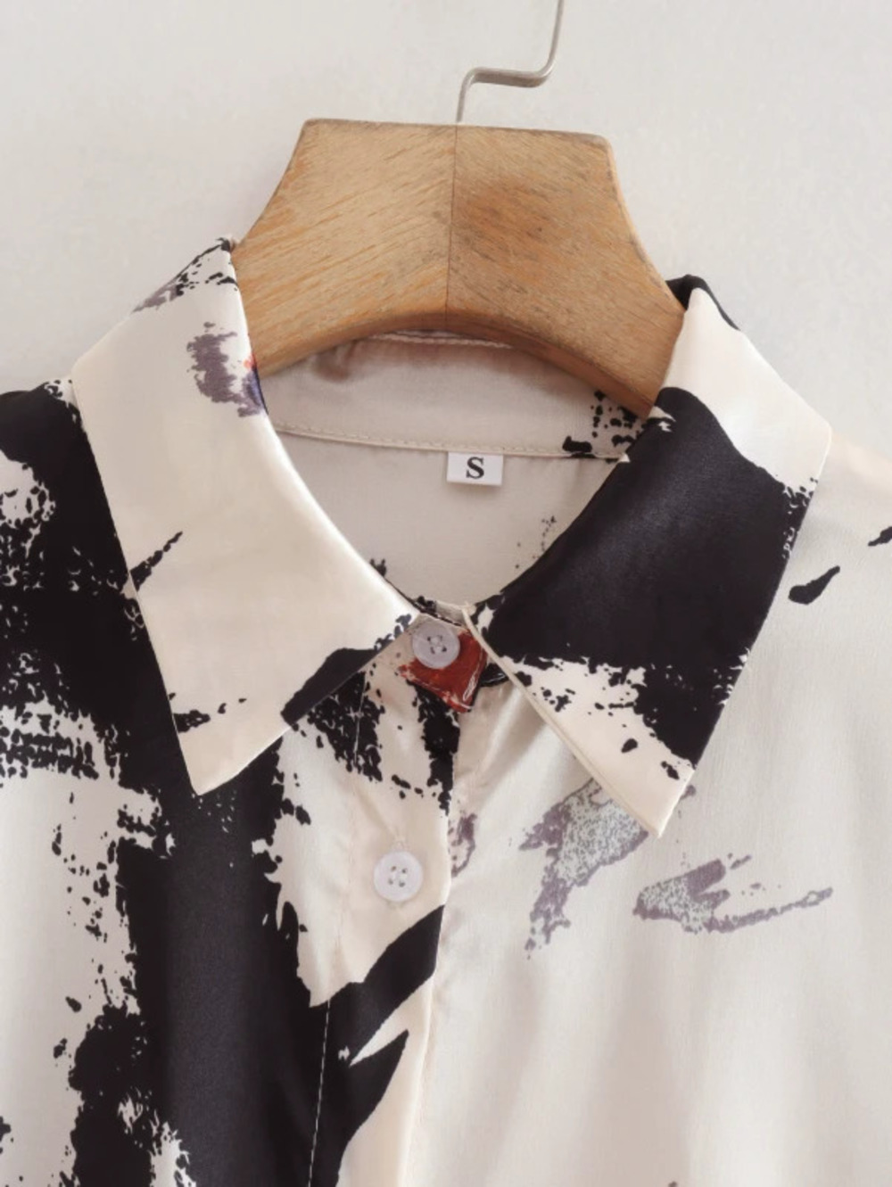 Long Sleeve Tie Dye Print Shirt Dress